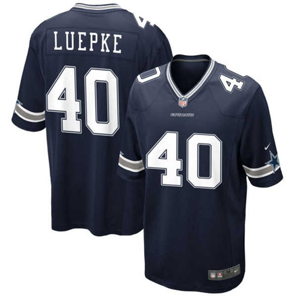 Dallas Cowboys #40 Hunter Luepke Navy Stitched Game Jersey