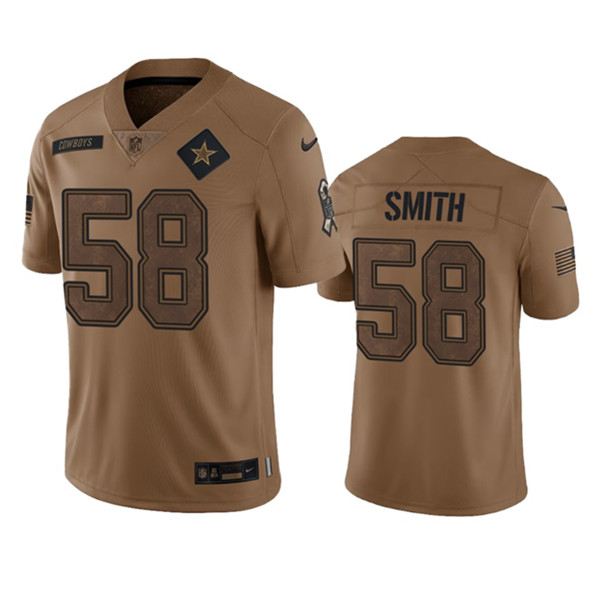 Dallas Cowboys #58 Mazi Smith 2023 Brown Salute To Service Limited Stitched Jersey