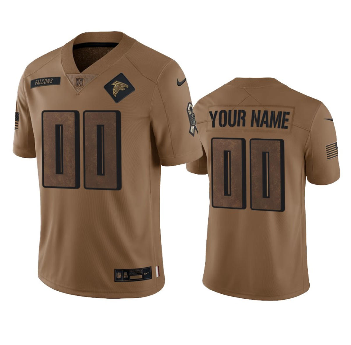 Atlanta Falcons Custom 2023 Brown Salute To Setvice Limited Stitched Jersey