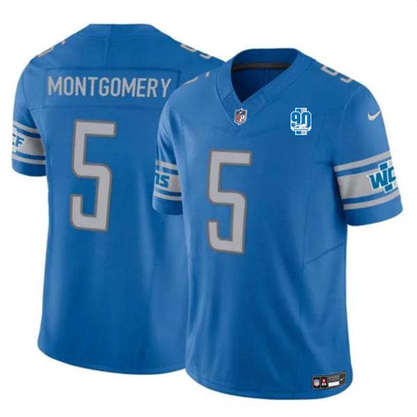 Detroit Lions #5 David Montgomery Blue 2023 F.U.S.E. 90th Anniversary Vapor Untouchable Limited Stitched Jersey