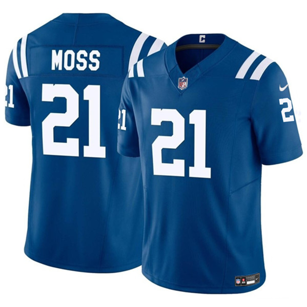 Indianapolis Colts #21 Zack Moss Blue 2023 F.U.S.E. Vapor Untouchable Limited Stitched Jersey