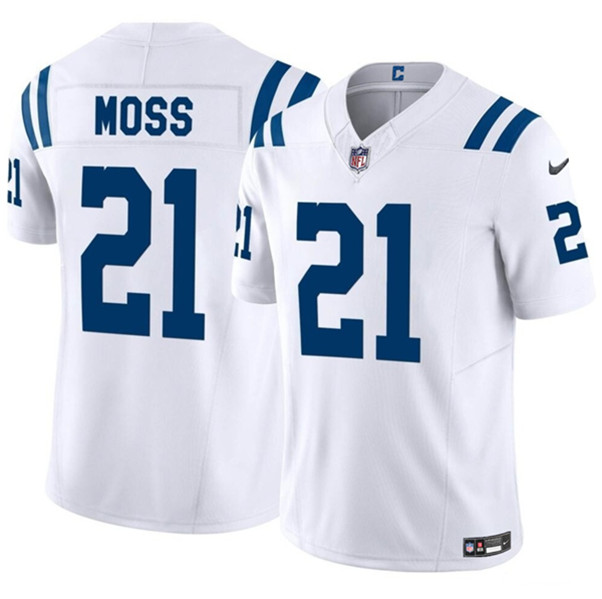 Indianapolis Colts #21 Zack Moss White 2023 F.U.S.E. Vapor Untouchable Limited Stitched Jersey