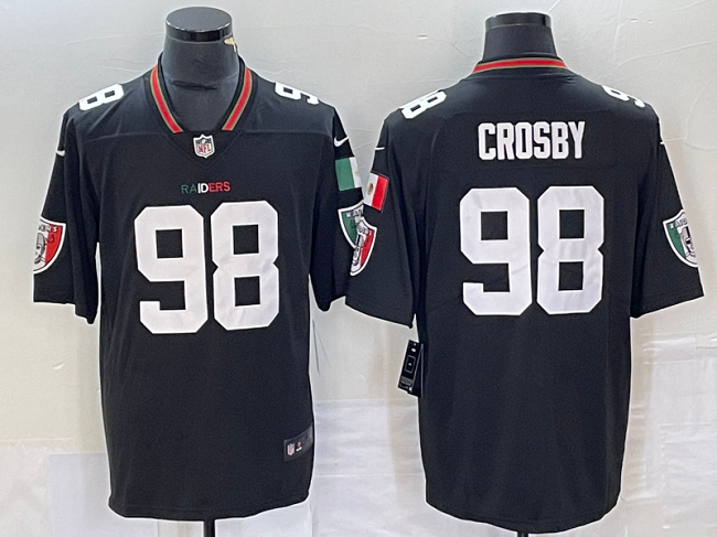 Las Vegas Raiders #98 Maxx Crosby Black Mexico Vapor Limited Stitched Jersey