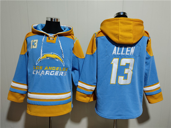 Los Angeles Chargers #13 Keenan Allen Blue Ageless Must-Have Lace-Up Pullover Hoodie