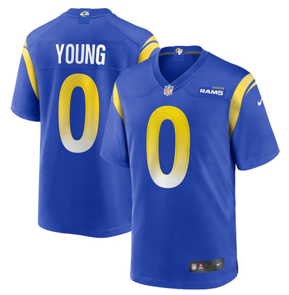 Los Angeles Rams #0 PByron Young Blue Stitched Game Jersey