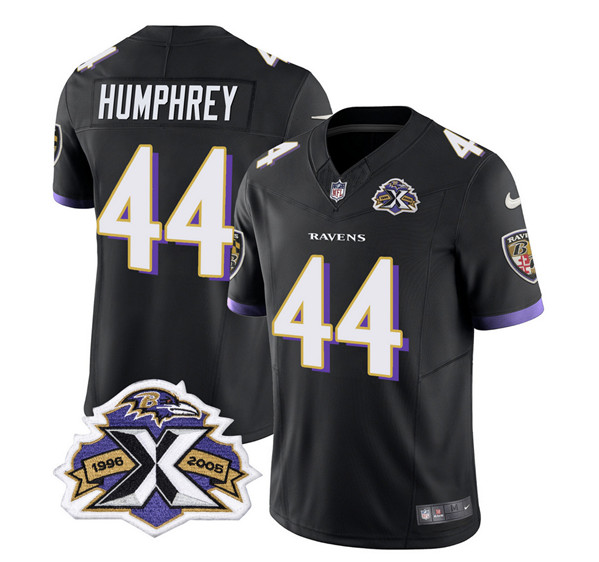 Baltimore Ravens #44 Marlon Humphrey Black 2023 F.U.S.E With Patch Throwback Vapor Limited Stitched Jersey