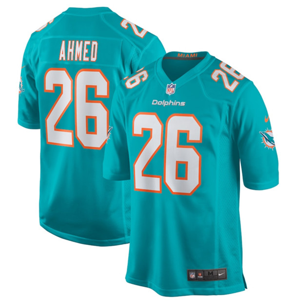 Miami Dolphins #26 Salvon Ahmed Aqua Stitched Game Jersey