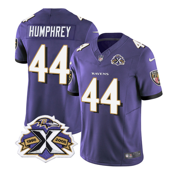 Baltimore Ravens #44 Marlon Humphrey Purple 2023 F.U.S.E With Patch Throwback Vapor Limited Stitched Jersey