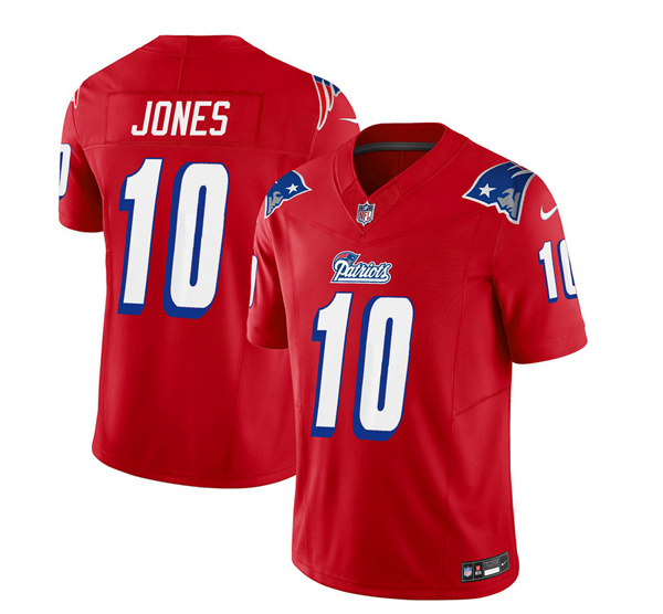 New England Patriots #10 Mac Jones Red 2023 F.U.S.E. Vapor Limited Stitched Jersey