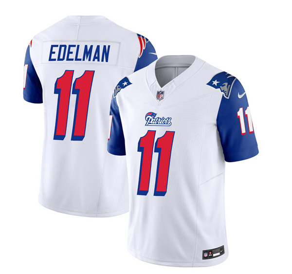 New England Patriots #11 Julian Edelman White Blue 2023 F.U.S.E. Vapor Limited Stitched Jersey