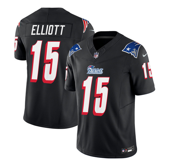 New England Patriots #15 Ezekiel Elliott Black 2023 F.U.S.E. Vapor Limited Stitched Jersey
