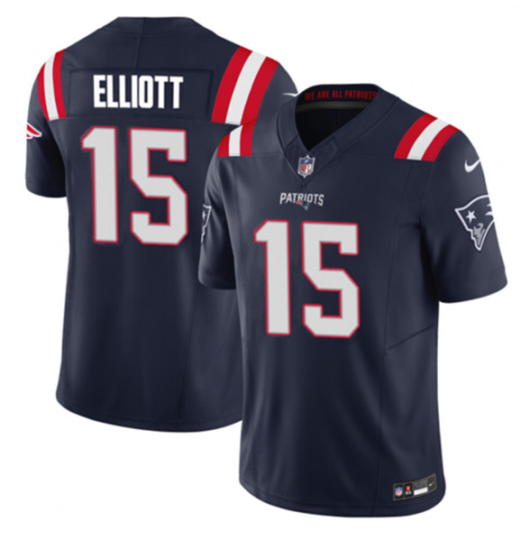 New England Patriots #15 Ezekiel Elliott Navy 2023 F.U.S.E. Vapor Limited Stitched Jersey