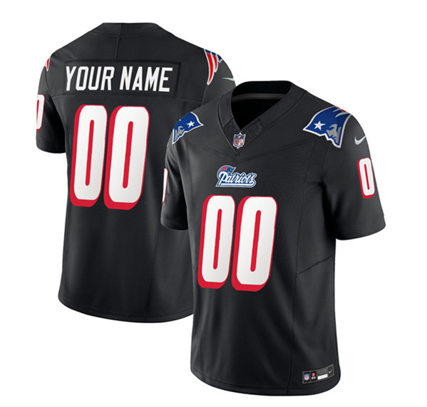 New England Patriots Custom Black 2023 F.U.S.E. Throwback Limited Stitched Jersey