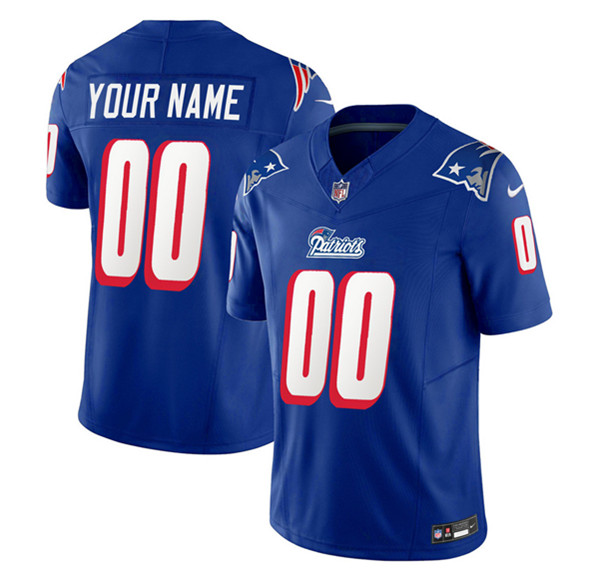 New England Patriots Custom Blue 2023 F.U.S.E. Throwback Limited Stitched Jersey