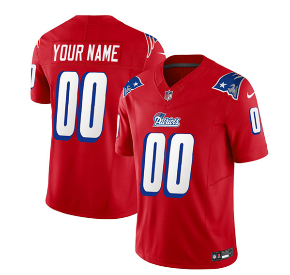 New England Patriots Custom Red 2023 F.U.S.E. Throwback Limited Stitched Jersey