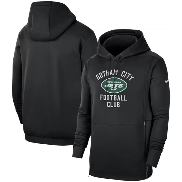 New York Jets Black Local Performance Pullover Hoodie