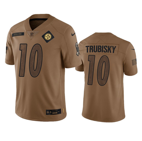 Pittsburgh Steelers #10 Mitch Trubisky 2023 Brown Salute To Service Limited Stitched Jersey