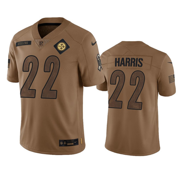 Pittsburgh Steelers #22 Najee Harris 2023 Brown Salute To Service Limited Stitched Jersey