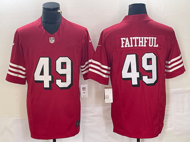 San Francisco 49ers #49 Faithful New Red 2023 F.U.S.E. Stitched Jersey