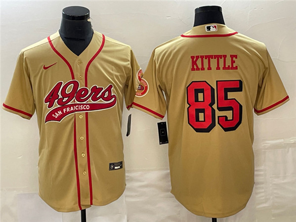 San Francisco 49ers #85 George Kittle New Gold Cool Base Stitched Jersey