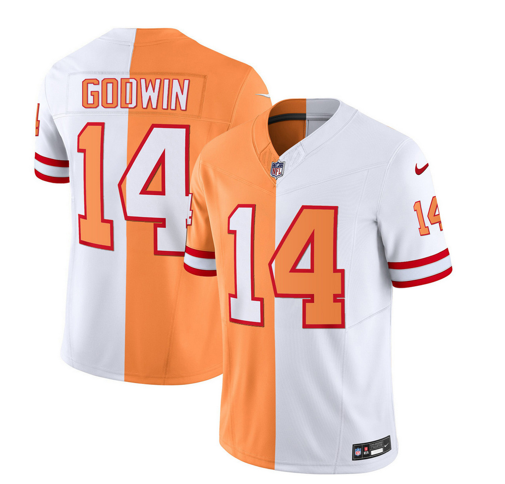 Tampa Bay Buccaneers #14 Chris Godwin 2023 F.U.S.E. White Gold Split Throwback Limited Stitched Jersey
