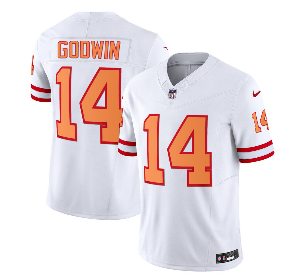 Tampa Bay Buccaneers #14 Chris Godwin 2023 F.U.S.E. White Throwback Limited Stitched Jersey