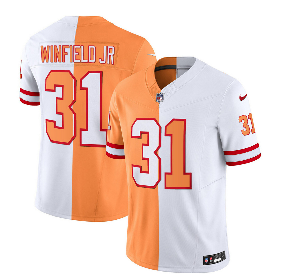 Tampa Bay Buccaneers #31 Antoine Winfield Jr. 2023 F.U.S.E. White Gold Split Throwback Limited Stitched Jersey