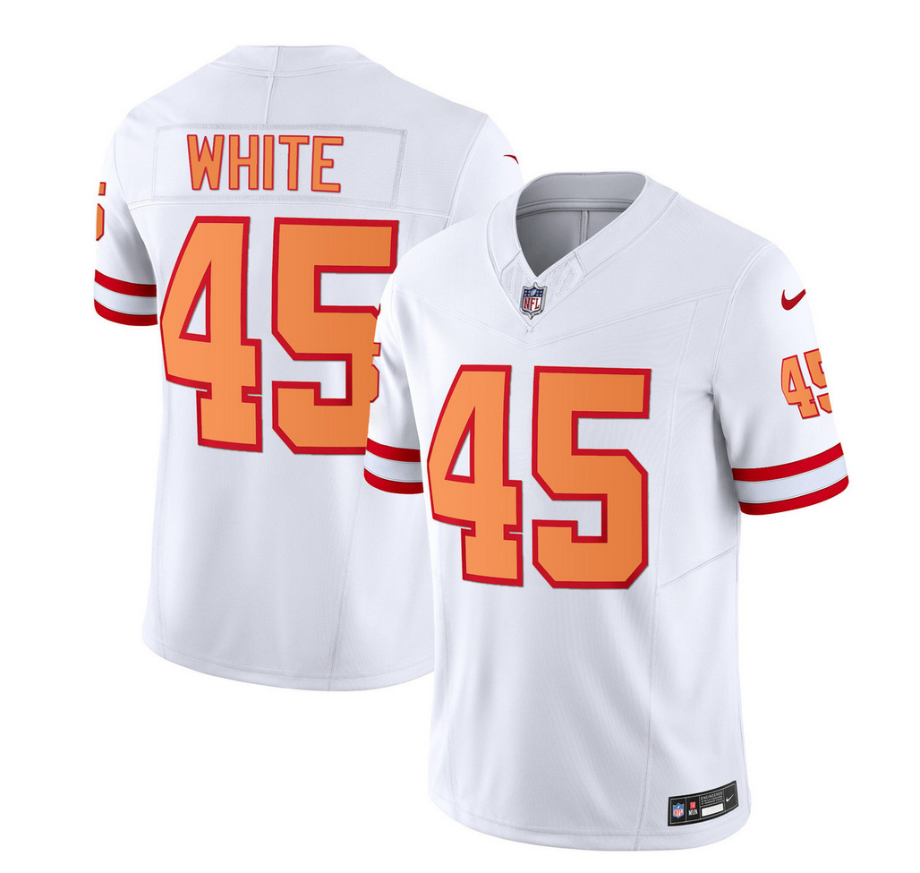 Tampa Bay Buccaneers #45 Devin White Throwback Limited Stitched Jersey