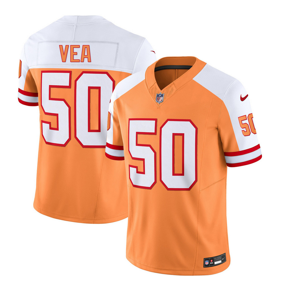 Tampa Bay Buccaneers #50 Vita Vea 2023 F.U.S.E. White Gold Throwback Limited Stitched Jersey