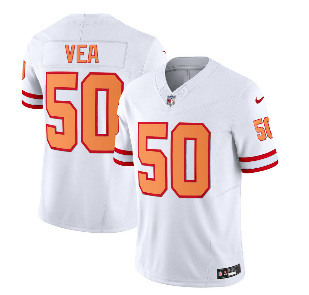 Tampa Bay Buccaneers #50 Vita Vea 2023 F.U.S.E. White Throwback Limited Stitched Jersey