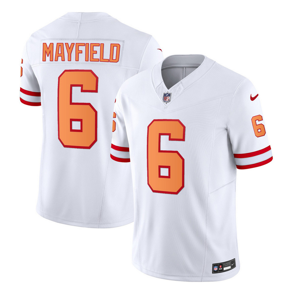 Tampa Bay Buccaneers #6 Baker Mayfield 2023 F.U.S.E. White Throwback Limited Stitched Jersey
