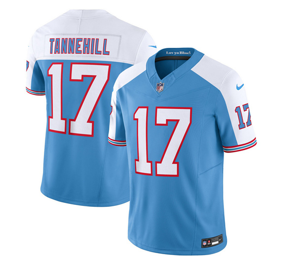 Tennessee Titans #17 Ryan Tannehill Blue White 2023 F.U.S.E. Vapor Limited Throwback Stitched Jersey