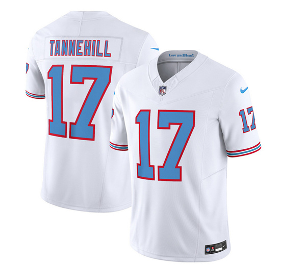 Tennessee Titans #17 Ryan Tannehill White 2023 F.U.S.E. Vapor Limited Throwback Stitched Jersey