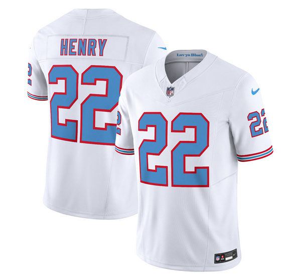 Tennessee Titans #22 Derrick Henry White 2023 F.U.S.E. Vapor Limited Throwback Stitched Jersey