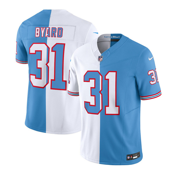 Tennessee Titans #31 Kevin Byard White Blue 2023 F.U.S.E. Split Vapor Limited Throwback Stitched Jersey