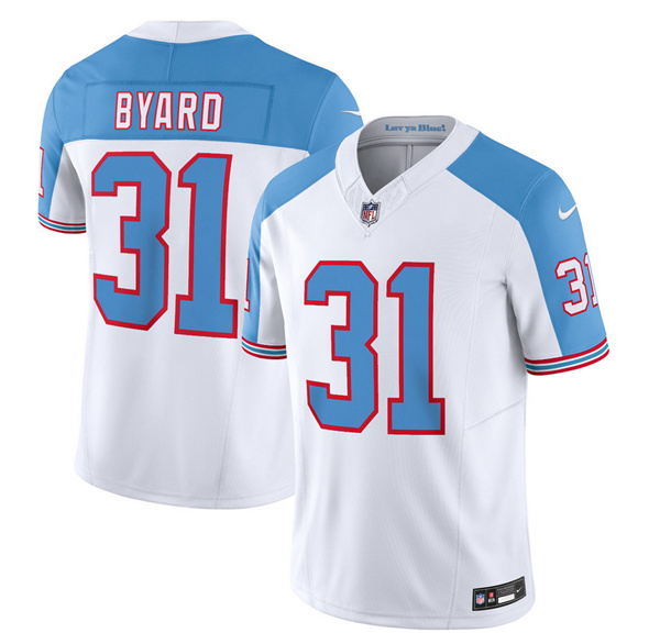 Tennessee Titans #31 Kevin Byard White Blue 2023 F.U.S.E. Vapor Limited Throwback Stitched Jersey