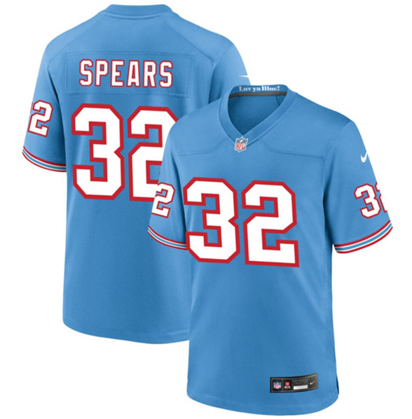 Tennessee Titans #32 Tyjae Spears Blue Throwback Stitched Game Jersey