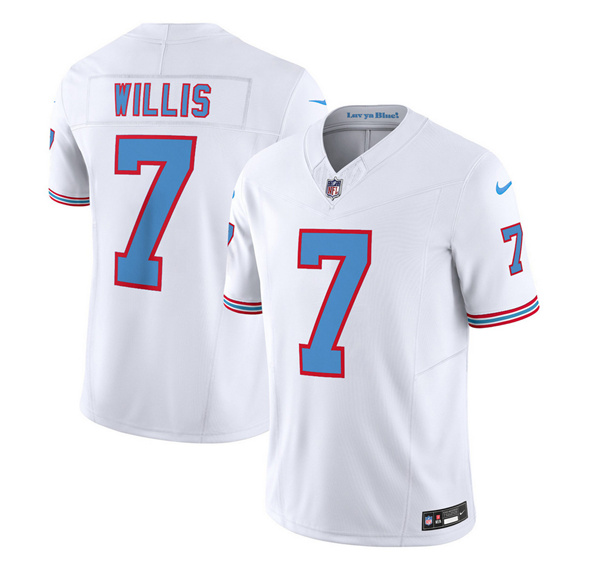 Tennessee Titans #7 Malik Willis White 2023 F.U.S.E. Vapor Limited Throwback Stitched Jersey
