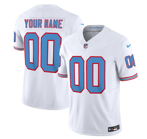 Tennessee Titans Custom White 2023 F.U.S.E. Vapor Limited Throwback Stitched Jersey