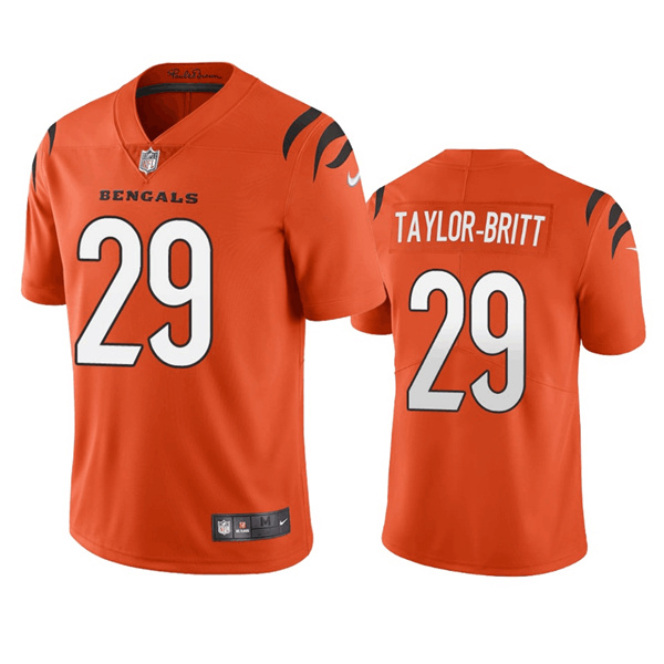 Cincinnati Bengals #29 Cam Taylor-Britt Orange Vapor Limited Stitched Jersey