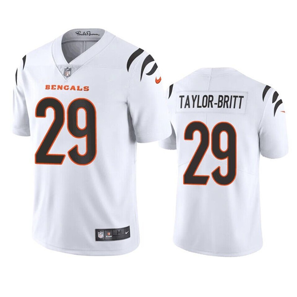 Cincinnati Bengals #29 Cam Taylor-Britt White Vapor Limited Stitched Jersey