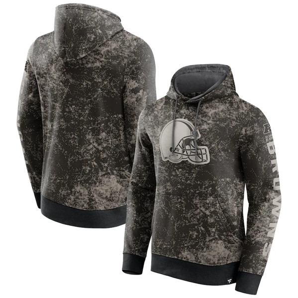 Cleveland Browns Black Gray Blackout Tonal Pullover Hoodie