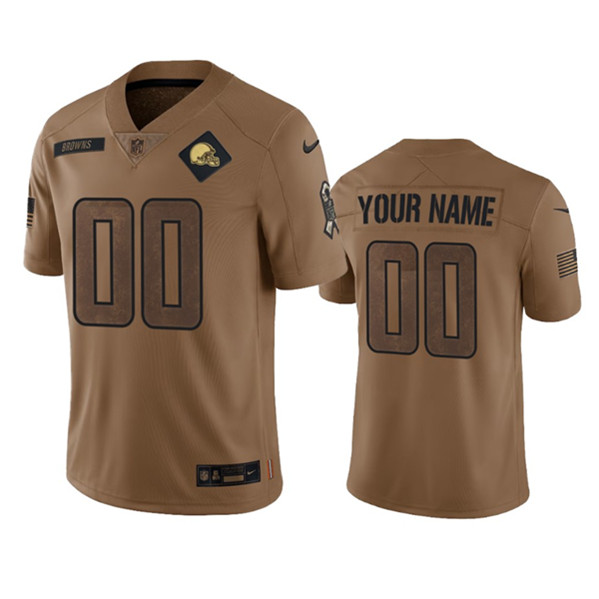 Cleveland Browns Custom 2023 Brown Salute To Service Limited Stitched Jersey