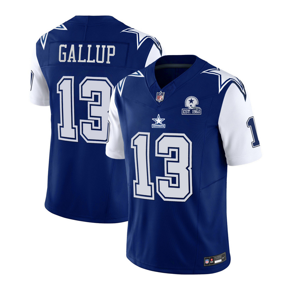 Dallas Cowboys #13 Michael Gallup Navy 2023 F.U.S.E. With 1960 Patch Vapor Limited Stitched Jersey
