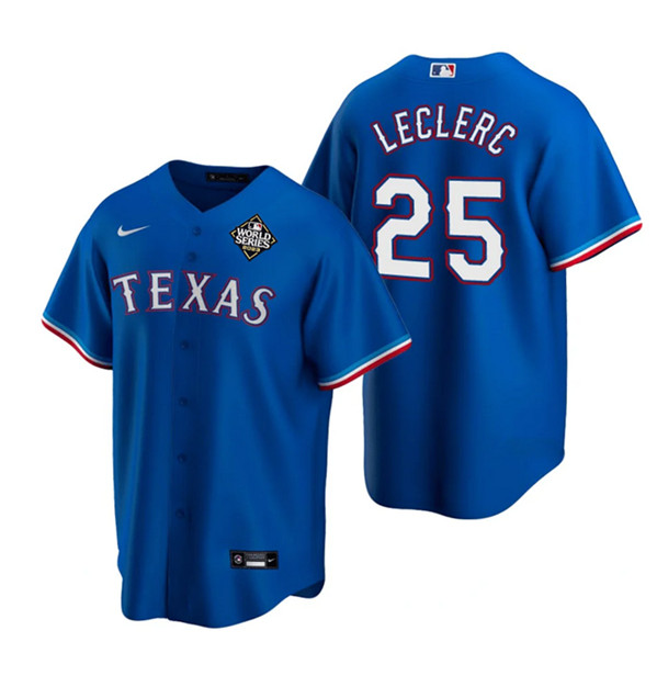 Texas Rangers #25 José Leclerc Royal 2023 World Series Stitched Jersey