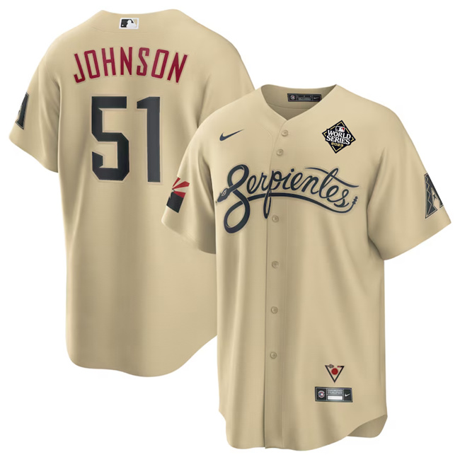 Arizona Diamondbacks #51 Randy Johnson Gold 2023 World Series City Connect Cool Base Stitched Jersey