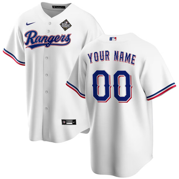 Texas Rangers Custom White 2023 World Series Stitched Jersey