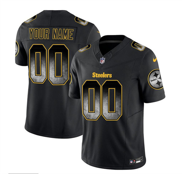Pittsburgh Steelers Custom Black 2023 F.U.S.E. Smoke Vapor Untouchable Limited Stitched Jersey