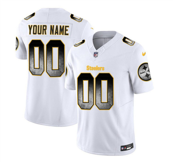 Pittsburgh Steelers Custom White 2023 F.U.S.E. Smoke Vapor Untouchable Limited Stitched Jersey