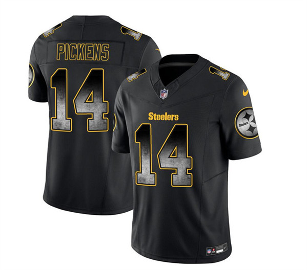 Pittsburgh Steelers #14 George Pickens Black 2023 F.U.S.E. Smoke Vapor Untouchable Limited Stitched Jersey